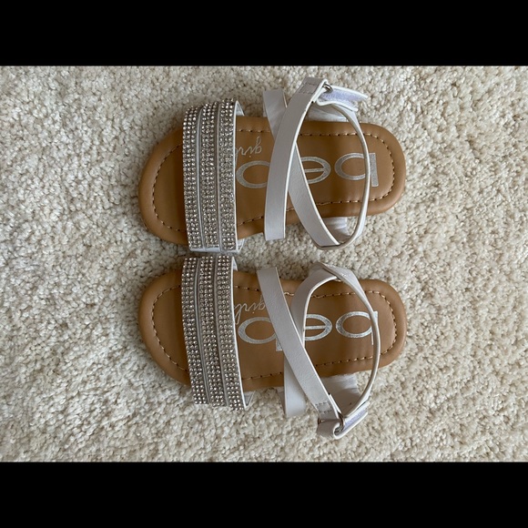 Bebe sandals. Size 5. White/Tan - Picture 1 of 3
